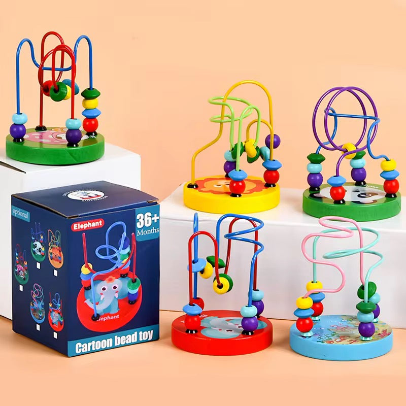Montessori Wooden Beads Maze Toy | Educational Roller Coaster Puzzle