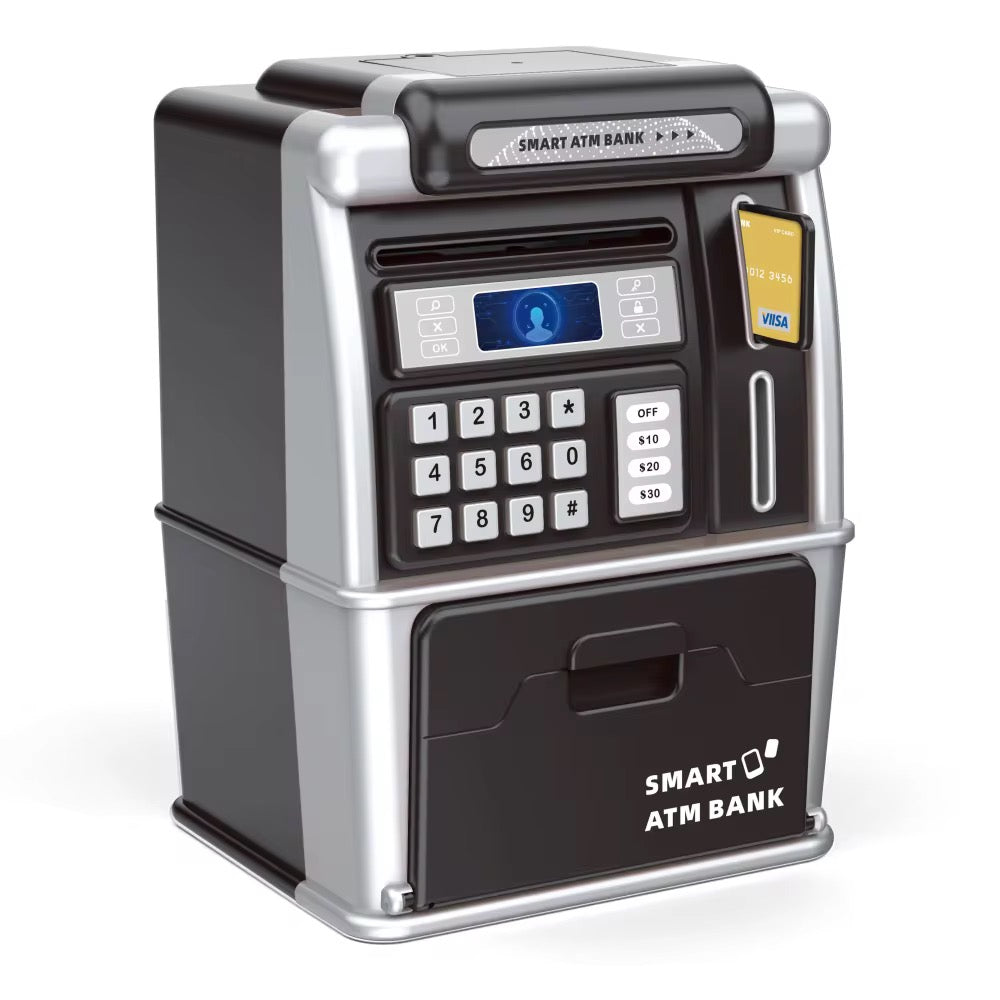 ATM Cash Machine Smart Card Coin Counting Password & Face Lock Money Saving Box