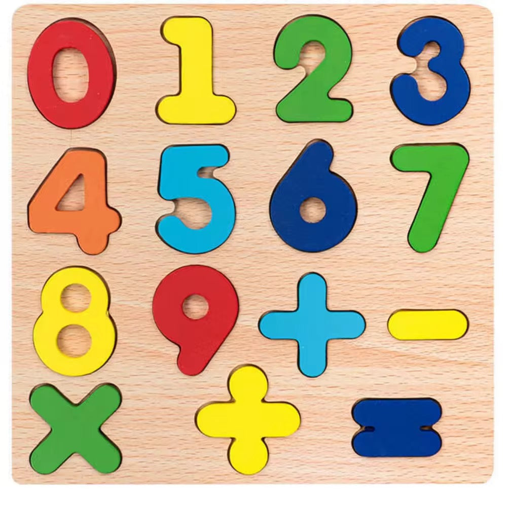 Wooden Numbers Large Size Set and Math Signs