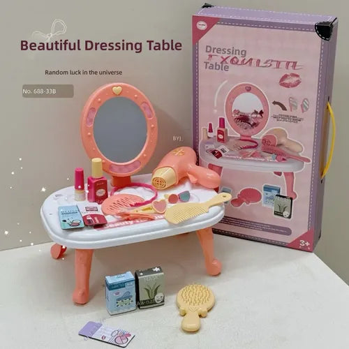 24-Pieces Kids Pretend Play Dressing Table & Beauty Set