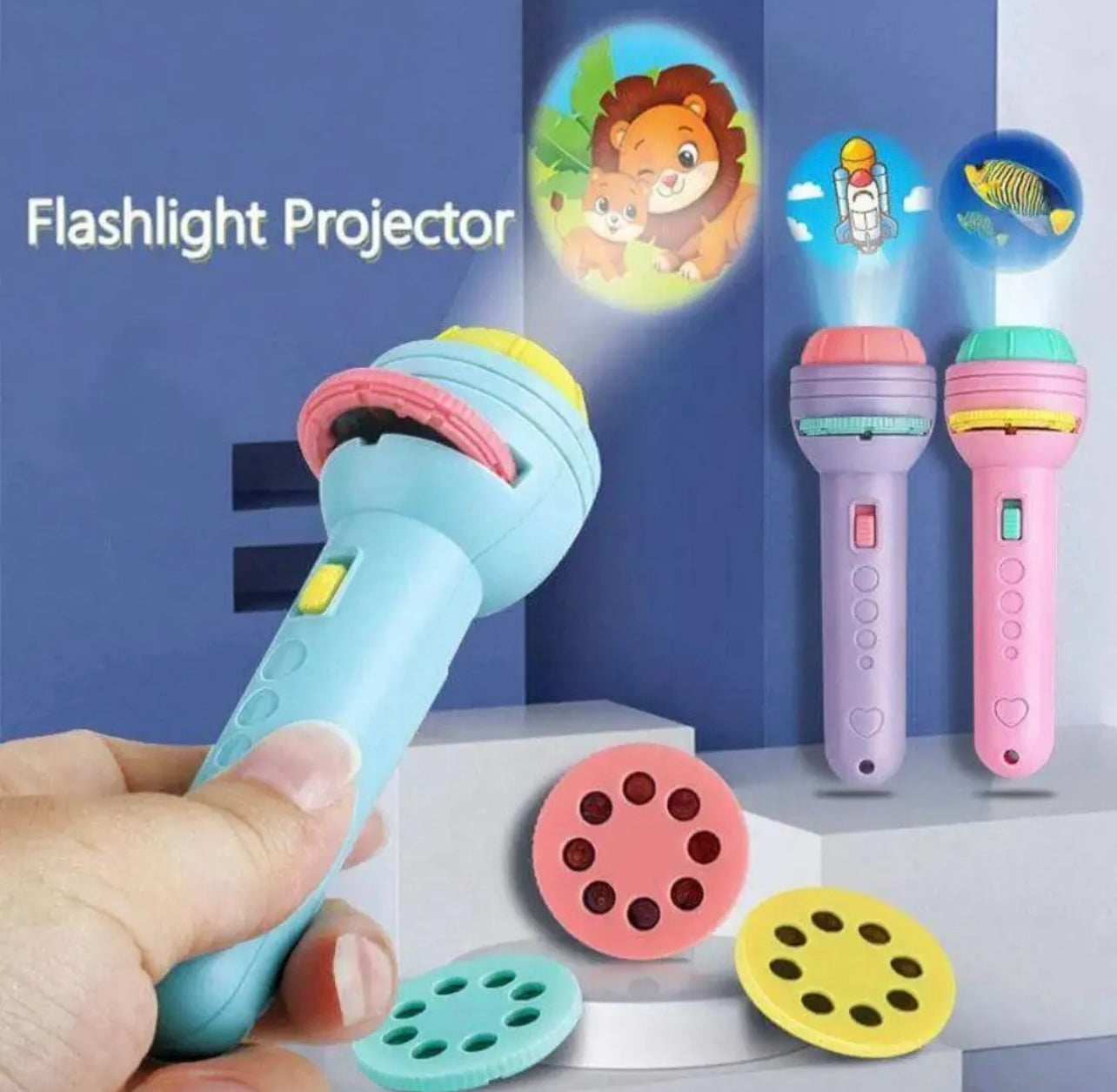 Projector Flashlight Torch for Kids – 3 Reels with 24 Fun Random Images
