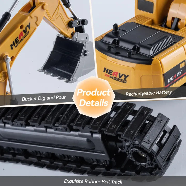 Remote Control Excavator With Lights