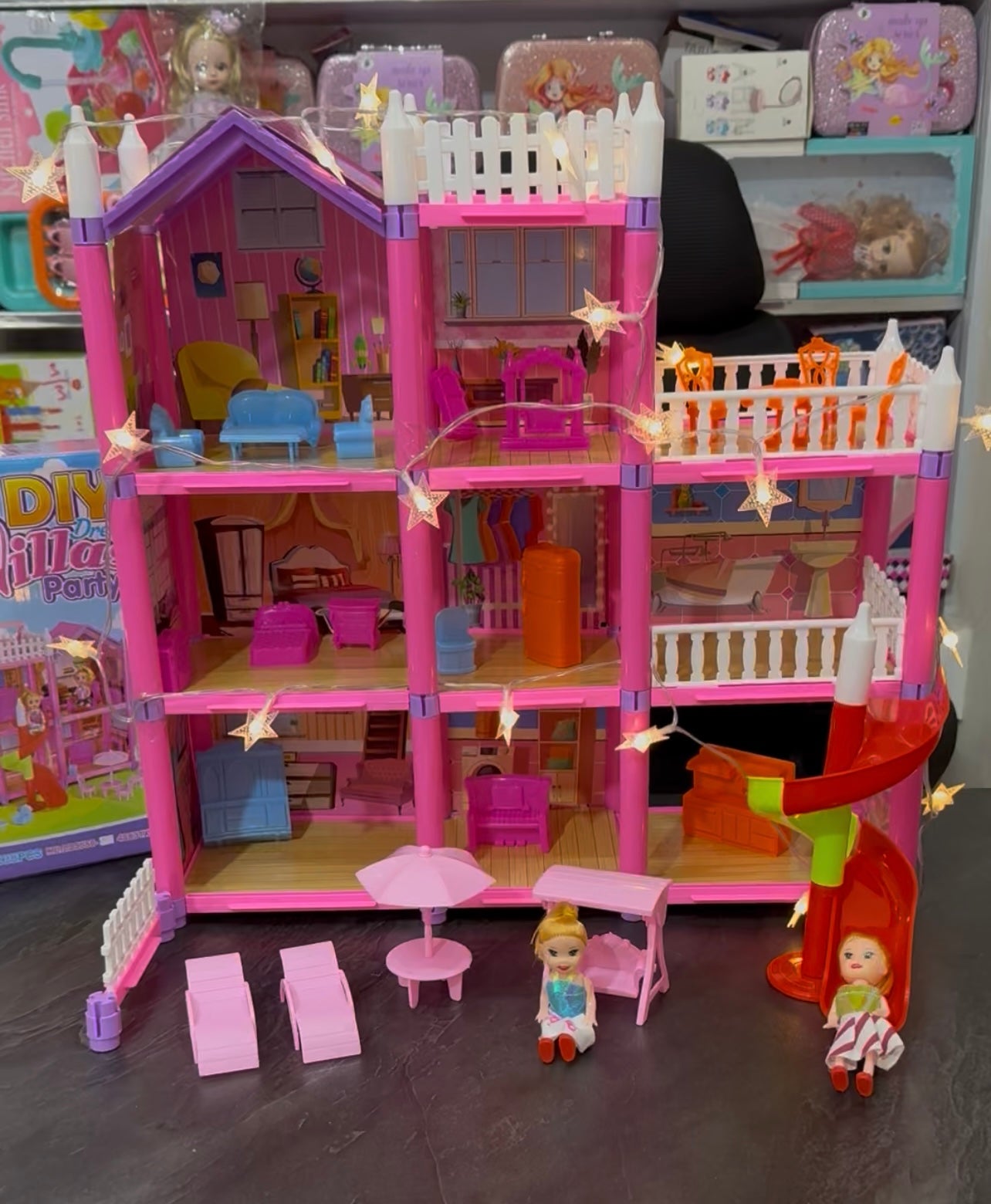 DIY Dream Villas Doll House with light For Girls!