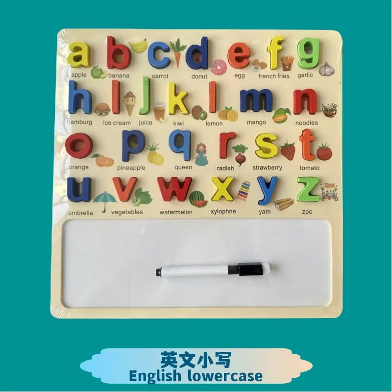 Alphabet Wooden Educational Writing Board with Pen – Random Design