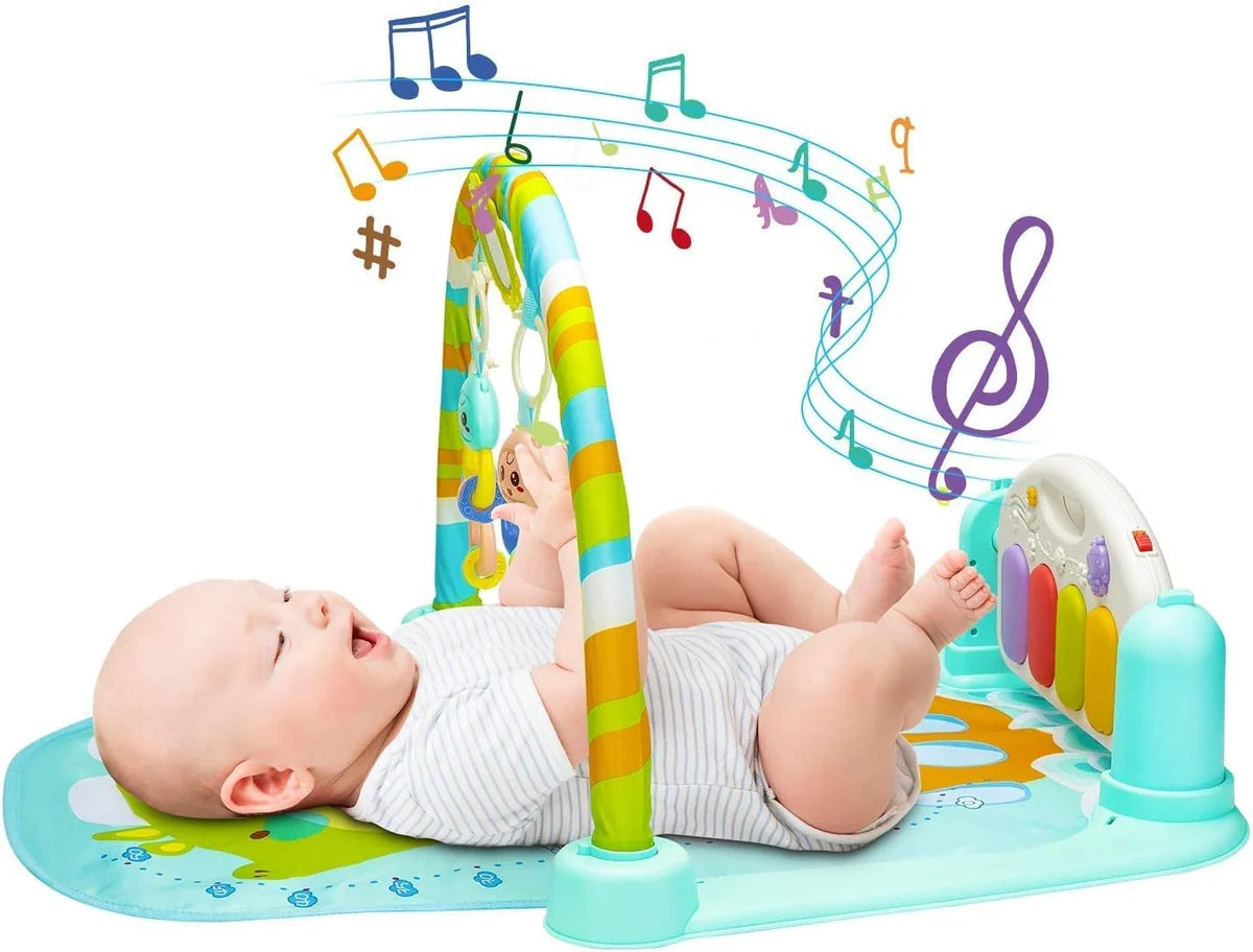 Musical Piano Play Mat for Kids Multifunction Piano Fitness Rack (Random Print)
