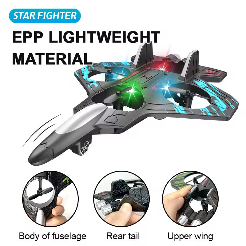 RC Jet Drone Fighter Stunt Plane ā 6-Channel Remote Control Aircraft with Lights & 360° Flip