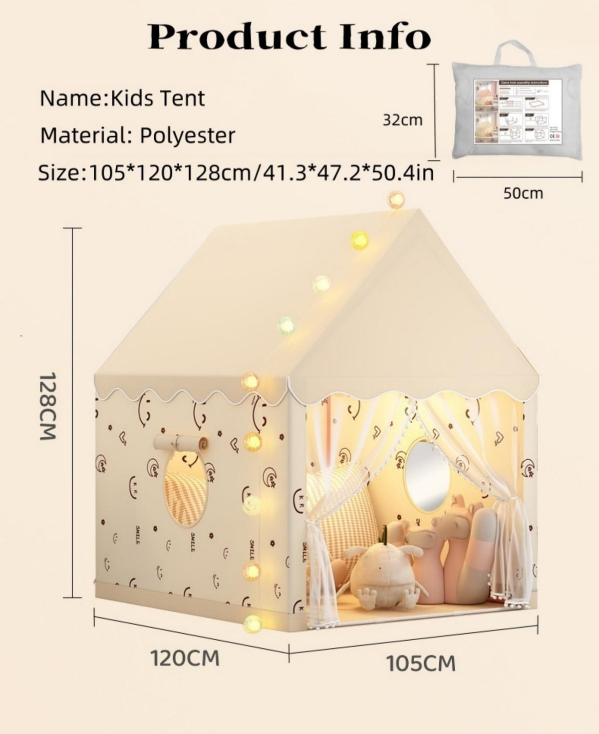 Kids Play Tent Play House Gifts for Boys Girls Indoor Playhouse