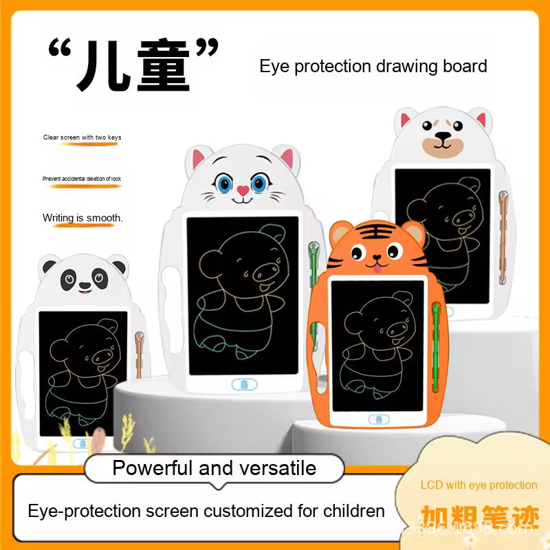Cute Animal Design (Panda, Cat, Bear) 9-Inch LCD Writing Tablet Multicolor Screen