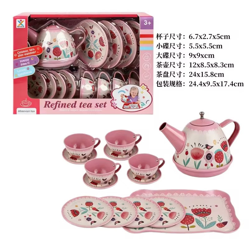 14Pcs Kids Metal Tea Set