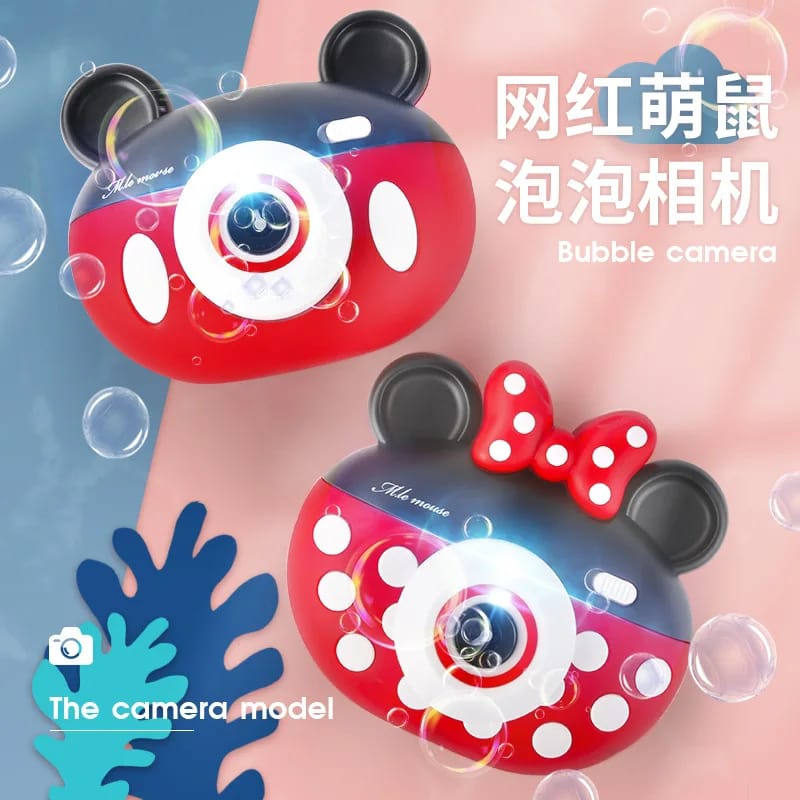 Light Up LED Mini Mouse Camera Bubble Blower Toy