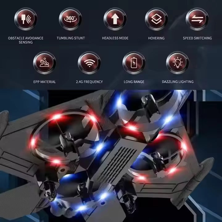 RC Jet Drone Fighter Stunt Plane – 6-Channel Remote Control Aircraft with Lights & 360° Flip