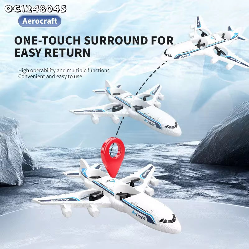 Remote Control Passenger Airplane – 2.4GHz RC Aircraft with 360° Rolls &amp; Flight Circling