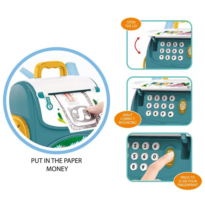 Musical School Bag Money Safe Bank With Finger Print Sensor
