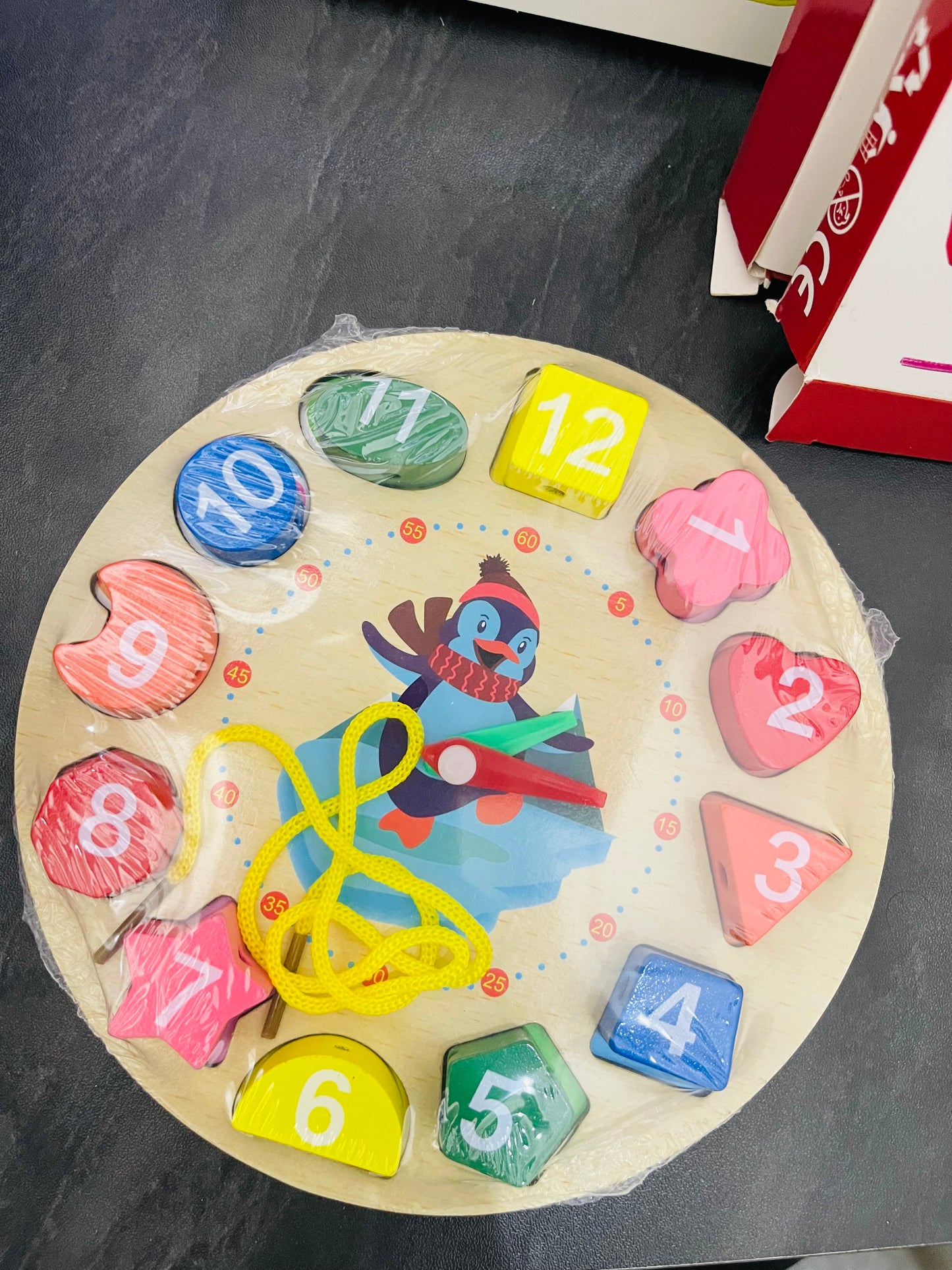 Wooden Colorful Digital Clock Toy – Montessori Math Learning Game