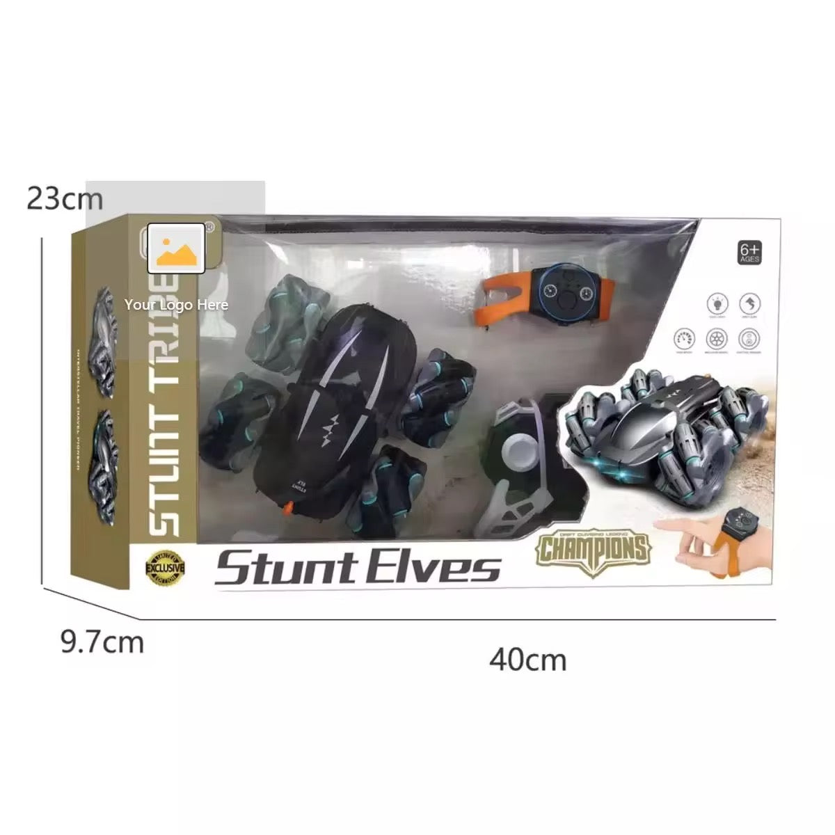 2-in-1 Remote Control Stunt Car with Watch & Remote – 4WD Off-Road Acrobatic Toy