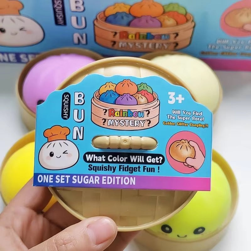 Squishy Bun Rainbow Mystery Box Sugar Edition Fidget Dumpling Toy for Kids