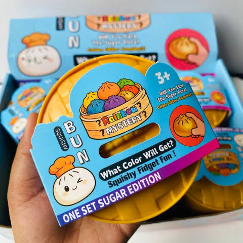 Squishy Bun Rainbow Mystery Box Sugar Edition Fidget Dumpling Toy for Kids