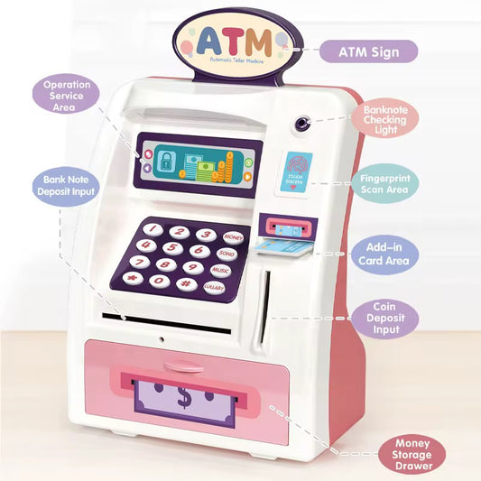 Creative Kids ATM Money Box with Card , Password – & Fingerprint