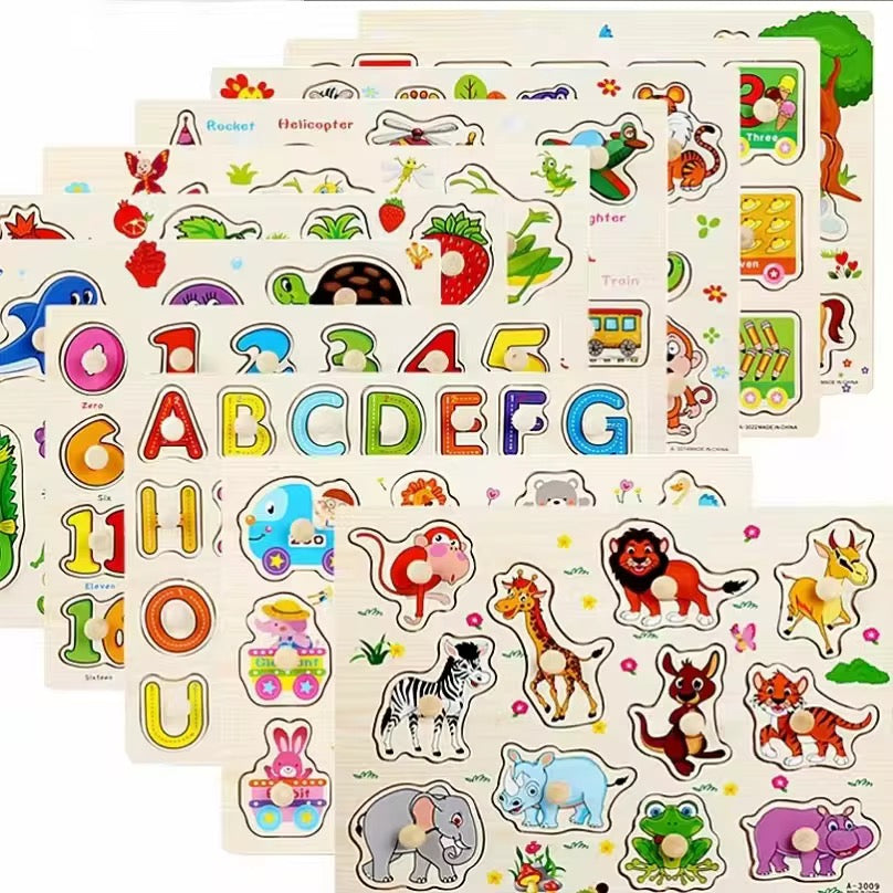 High Quality Educational Wooden Puzzle– Animals, Insects, Fruits & Veggies