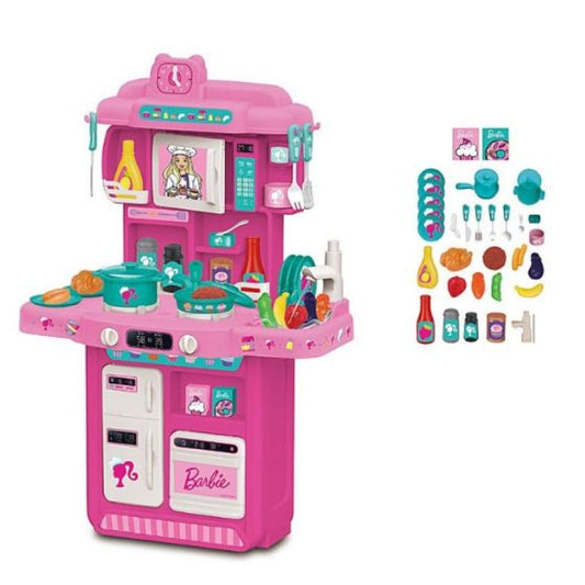 Barbie Large Kitchen Playset with 34 Accessories ! featuring interactive lights, sounds, & working water tap!