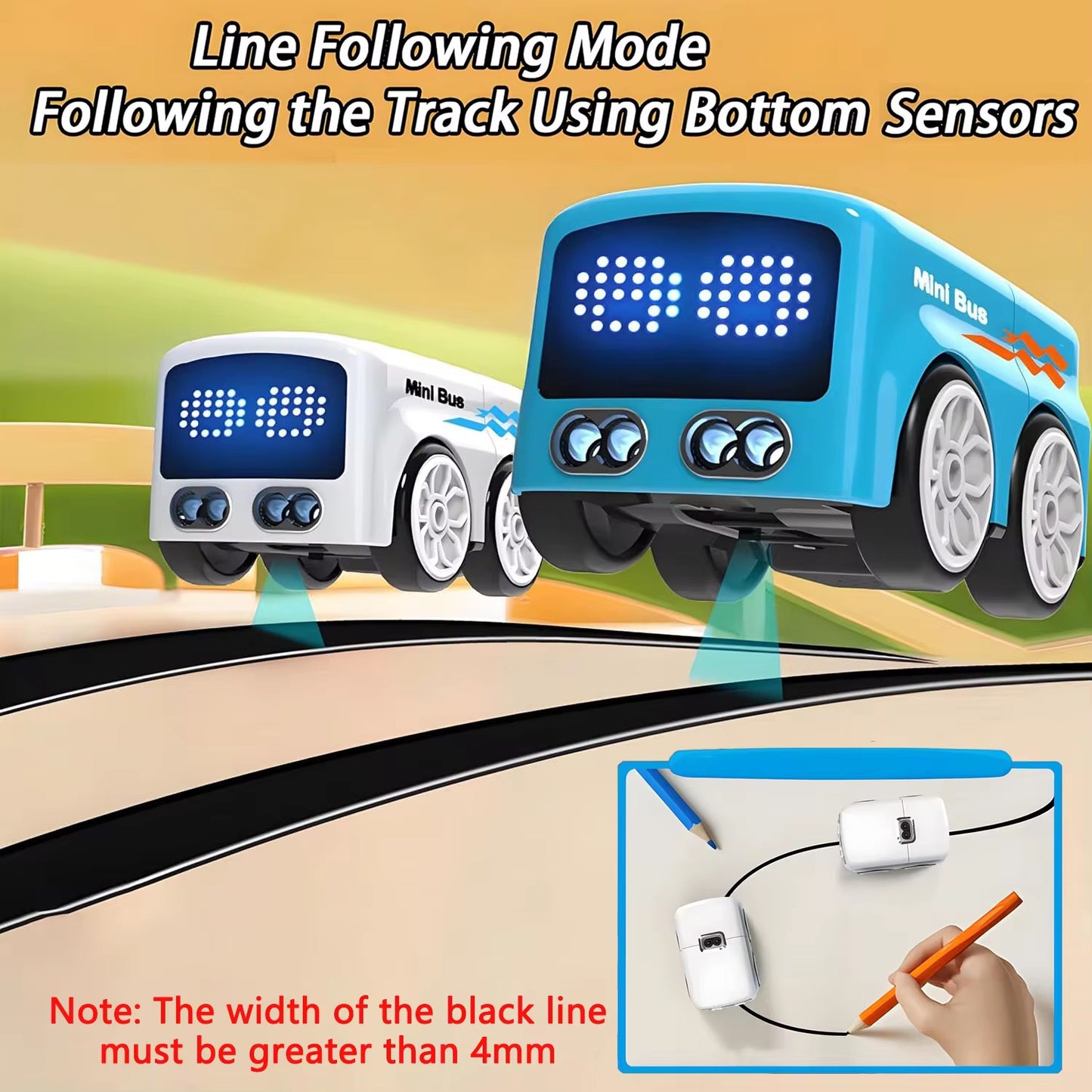 2.4GHz Electric Mini Follow Bus – Remote & Induction Control Toy (1 only) Magic Mini Bus