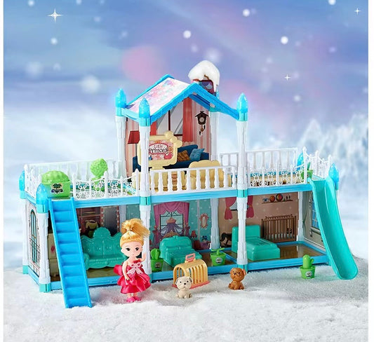 Modern Princess Castle Villa Doll House – 115-Piece Set