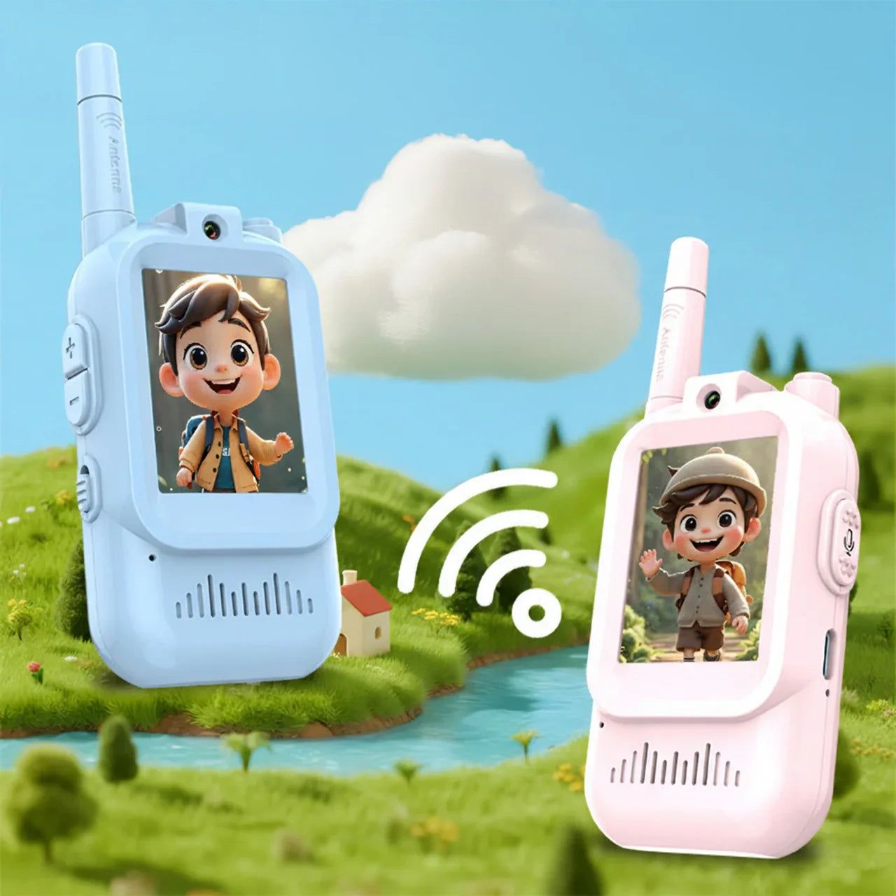 2Pcs Rechargeable Kids Video Call Walkie Talkie