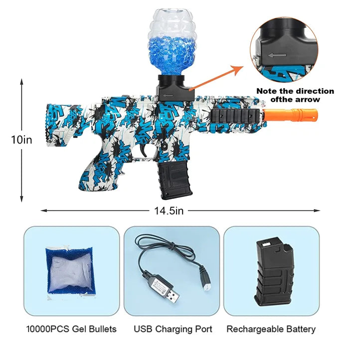 M416 Gel Blaster – Electric Toy Gun – 10,000 Gel Balls (Assorted Colors)