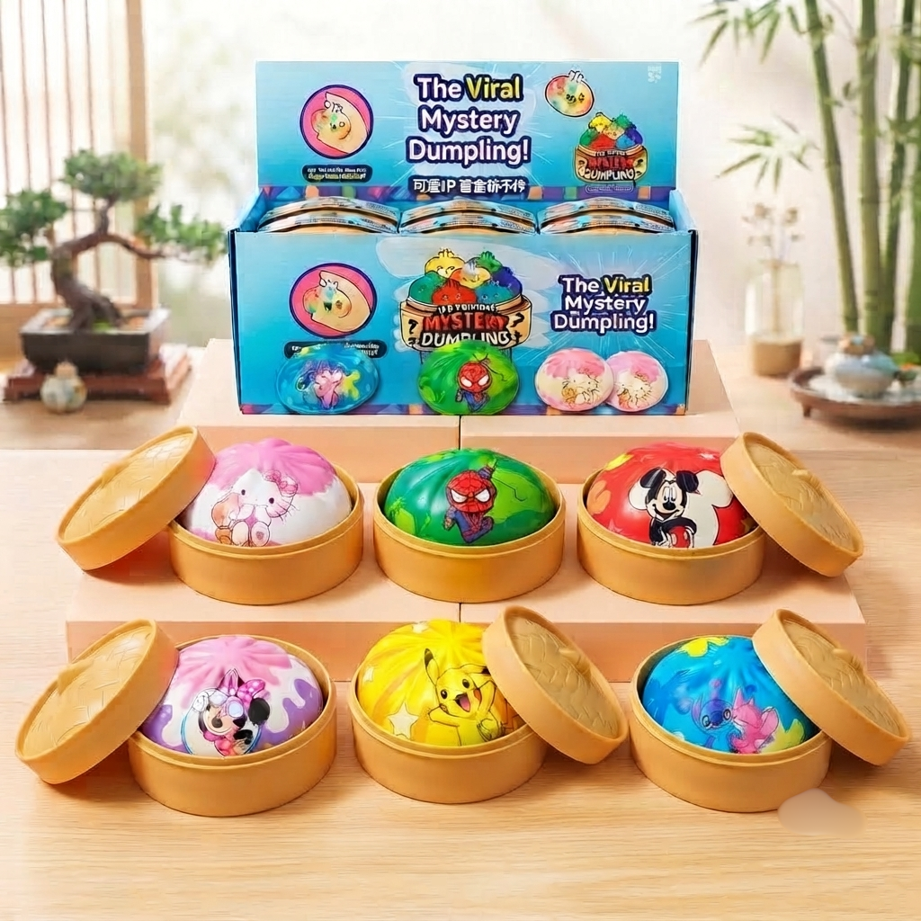 Squishy Bun Rainbow Mystery Box Sugar Edition Fidget Dumpling Toy for Kids