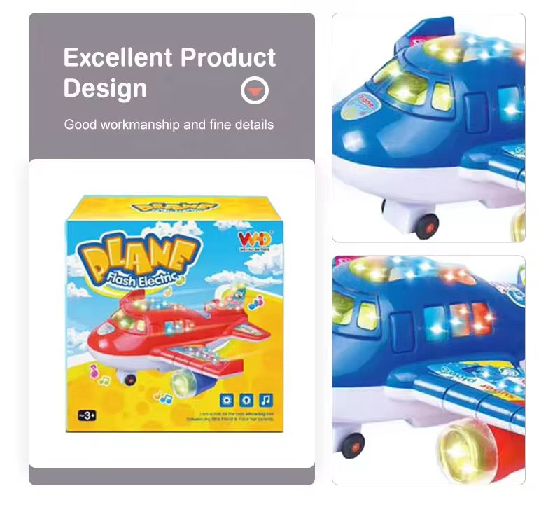 ✈️ Flash Electric Light & Music Airplane Toy for Kids!