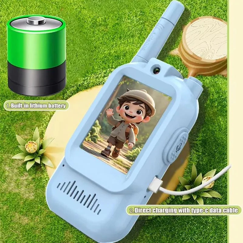 2Pcs Rechargeable Kids Video Call Walkie Talkie