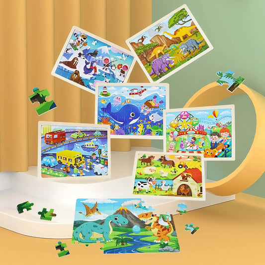 🌟 Kids Educational Jigsaw Puzzle Set – Animals, Ocean & Adventure Themes Only 1