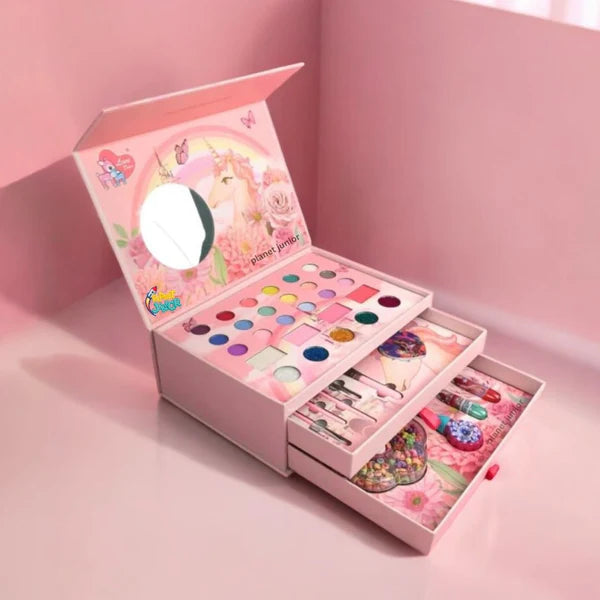 ✨ Unicorn Makeup Box Set – With Accessories & Bead Bracelet Kit ✨