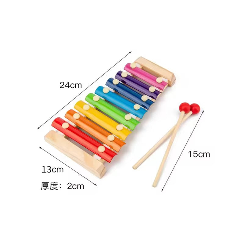 Wooden & Metal Xylophone for Kids – Musical Piano Toy for Early Development