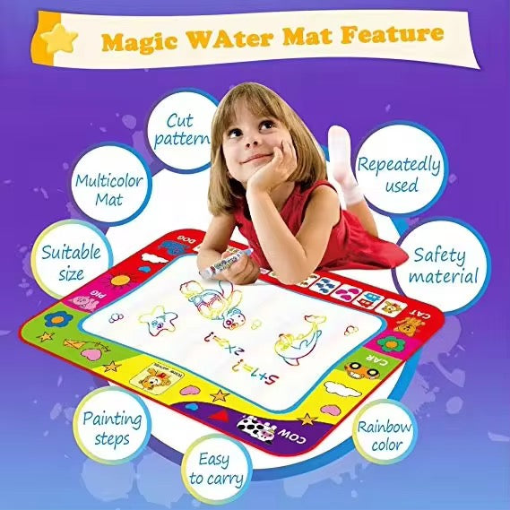 Water Drawing Mat for kids! Painting And Writing Doodle With Magic Pen