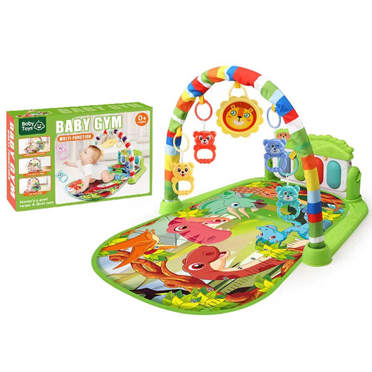 Musical Piano Play Mat for Kids Multifunction Piano Fitness Rack (Random Print)