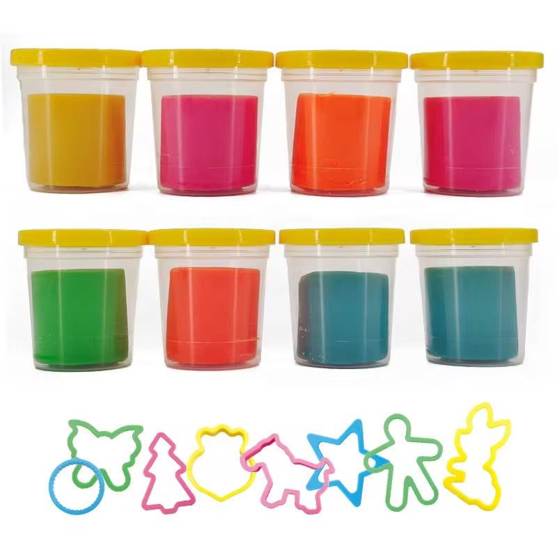 🎨 8 Pcs Color Dough Creative Modeling Clay Set for Kids – Fun & Educational Dough Kit