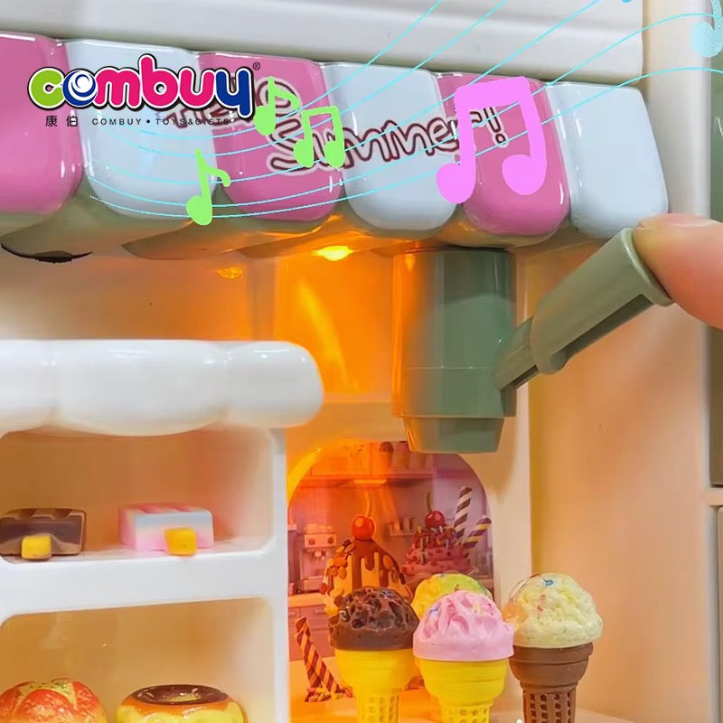 Western Style Kids Kitchen Set – Ice Cream & Coffee Play Station
