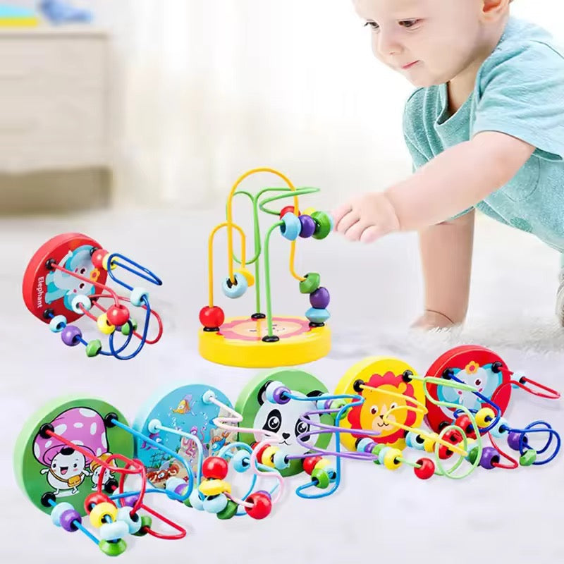 Montessori Wooden Beads Maze Toy | Educational Roller Coaster Puzzle