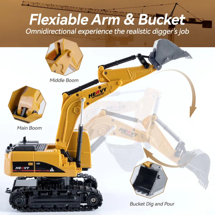Remote Control Excavator With Lights
