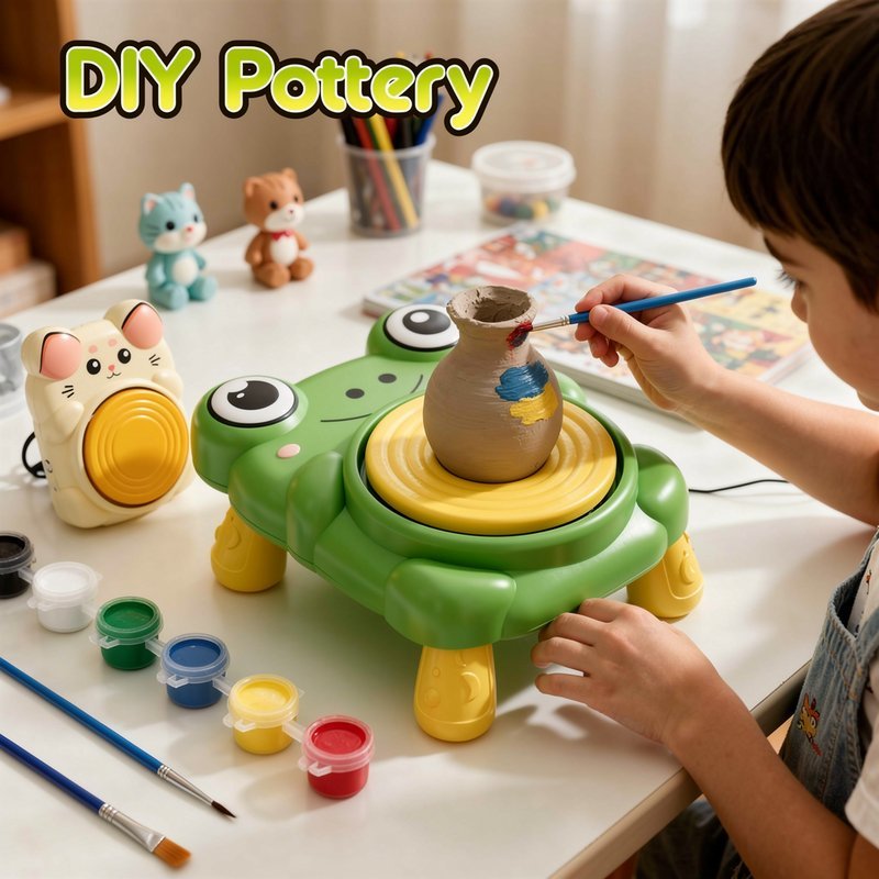DIY Electric Ceramic Machine for Kids – Mini Pottery Wheel Clay Craft Kit (3+ Years)