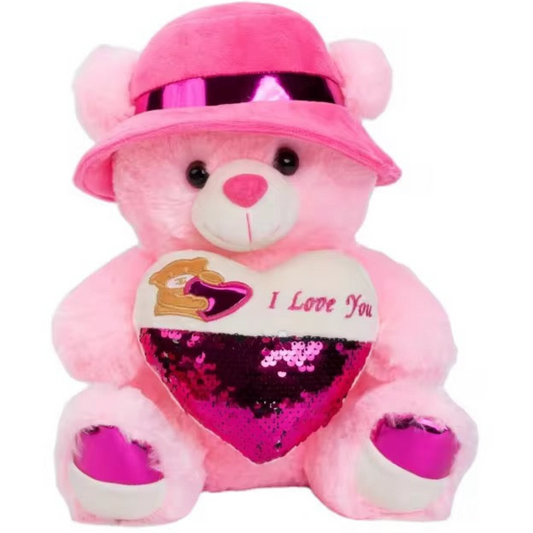 Teddy Bear with Heart & Cap – 60cm