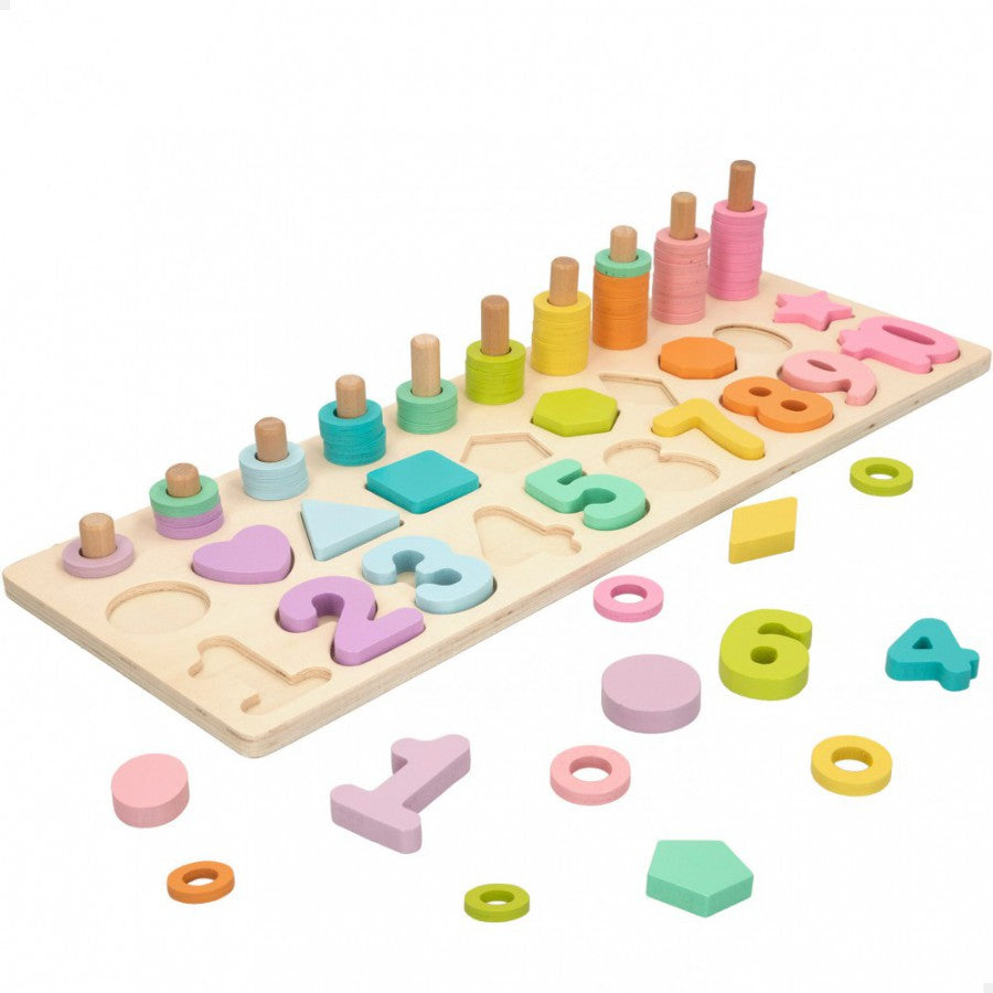 Montessori Wooden Multifunctional Busy Board with Puzzle Early Education Toy