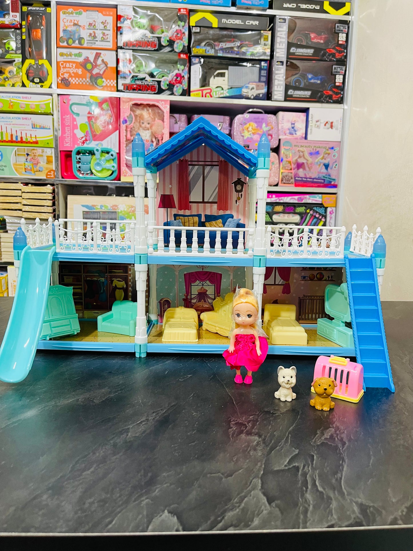 Modern Princess Castle Villa Doll House – 115-Piece Set