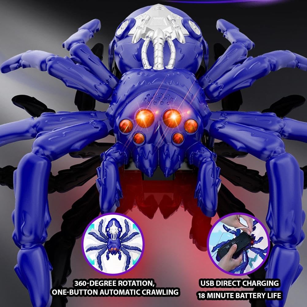 Wall Climbing RC Spider – 360° Rotating Remote Control Gravity-Defying Toy