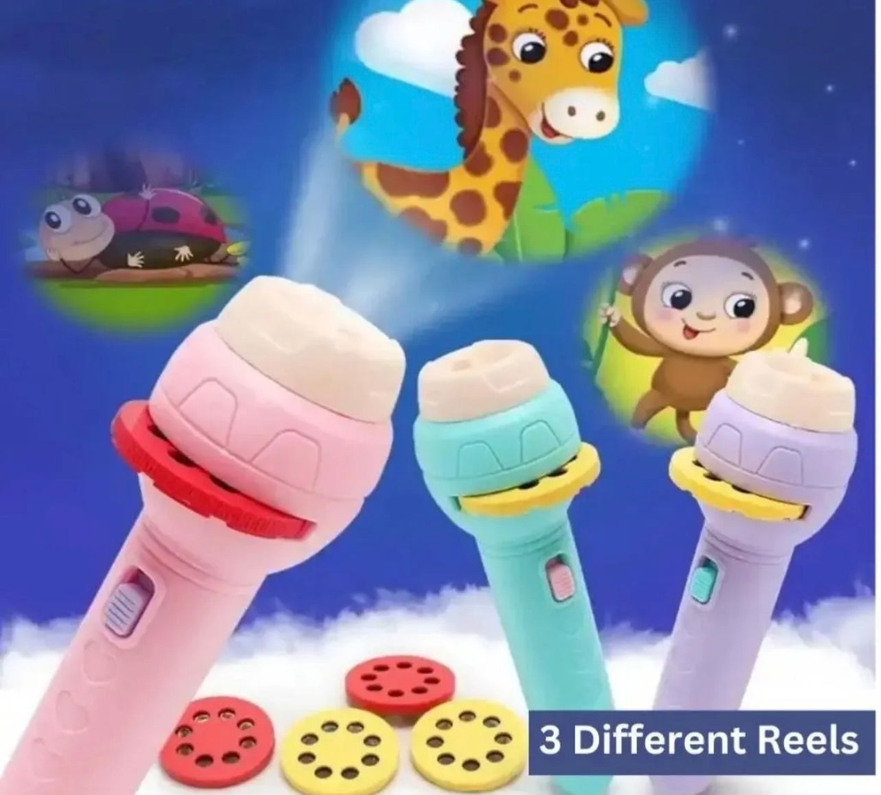 Projector Flashlight Torch for Kids – 3 Reels with 24 Fun Random Images