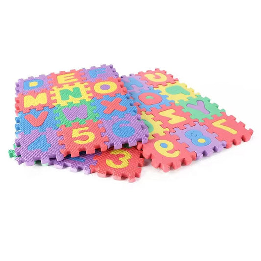 Kids Foam Play Mat – 36-Piece Interlocking Alphabet & Number Tiles (EVA, Colorful)