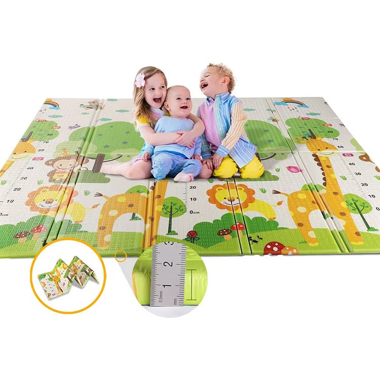 Double Sided Water-proof Foldable Baby Crawling Floor Play Mat. Multi-Purpose Floor Mat for Baby, Extra Thick Foam Mat (Assorted Prints)