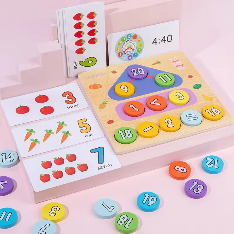 2-in-1 Wooden Digital Clock & Shape Sorter Toy – Early Learning Educational Toy