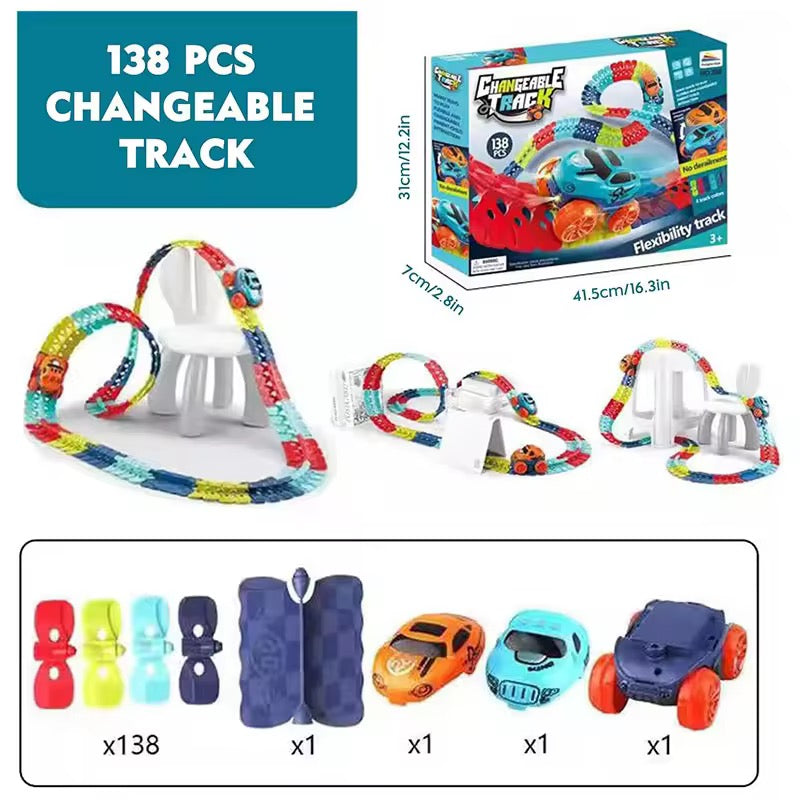 3D Glow Racing Track Set – Flexible & Fun Car Toy